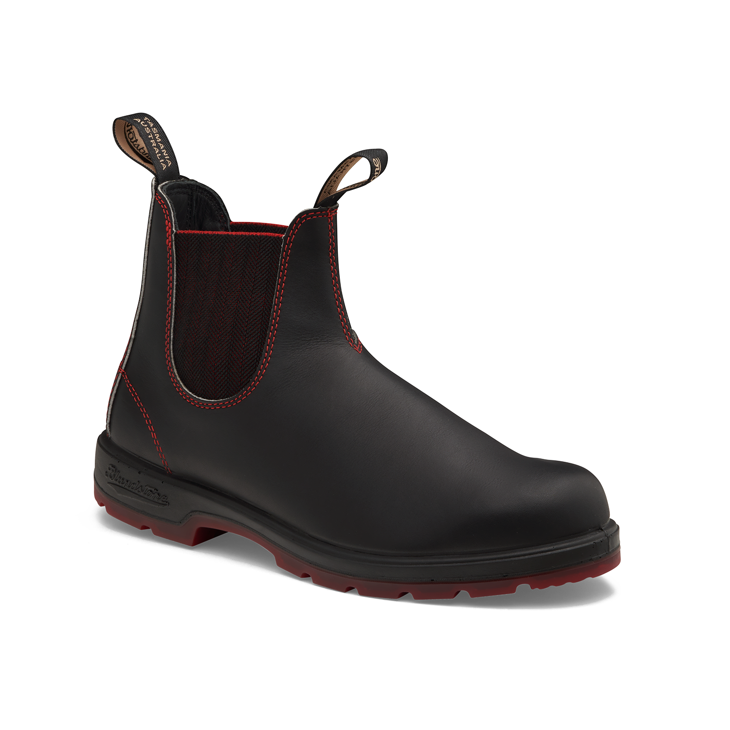 Blundstone 2342 Classic Black with Red Herringbone Elastic and Red